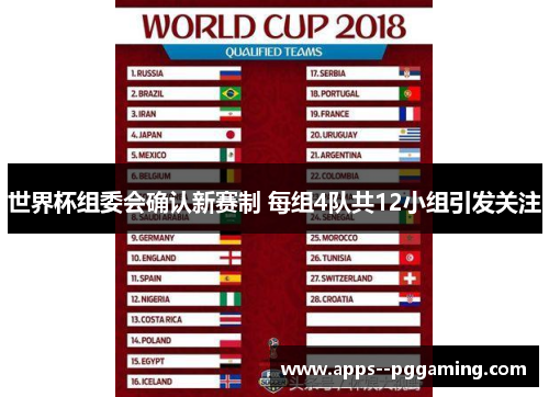 世界杯组委会确认新赛制 每组4队共12小组引发关注